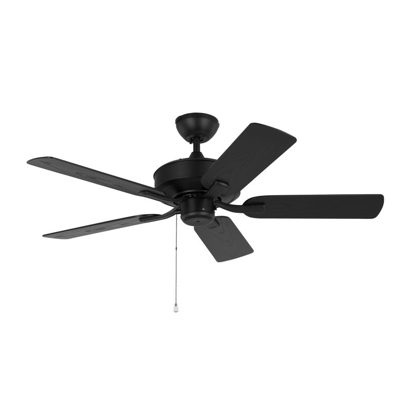 Midnight Black 44-Inch Ceiling Fan with Walnut Blades and Lighting