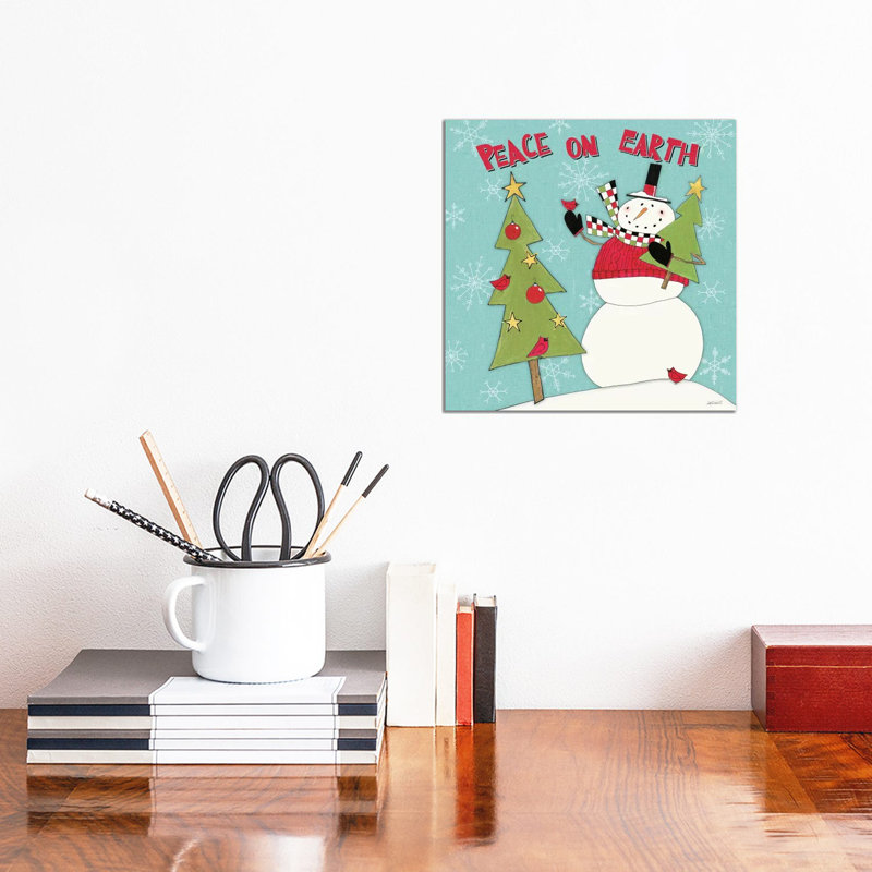 Snowman Sentiments III by Anne Tavoletti - Wrapped Canvas Print, 30.48cm H x 30.48cm W