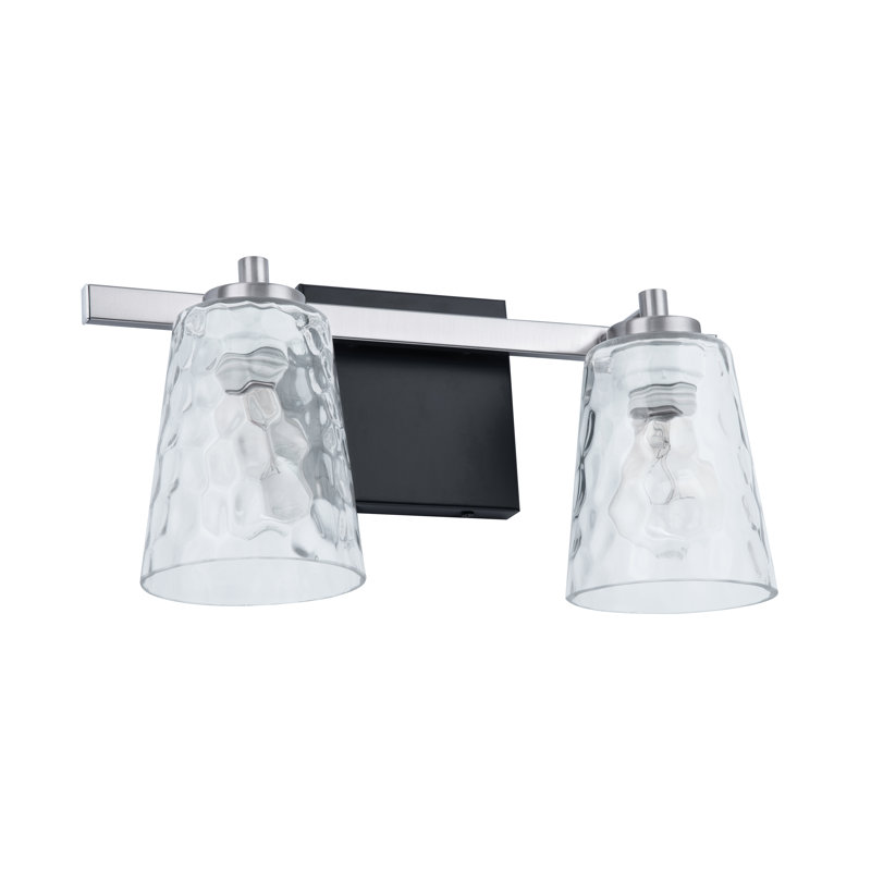 Aimili Modern 2-Light Vanity Light, Nickel/Black