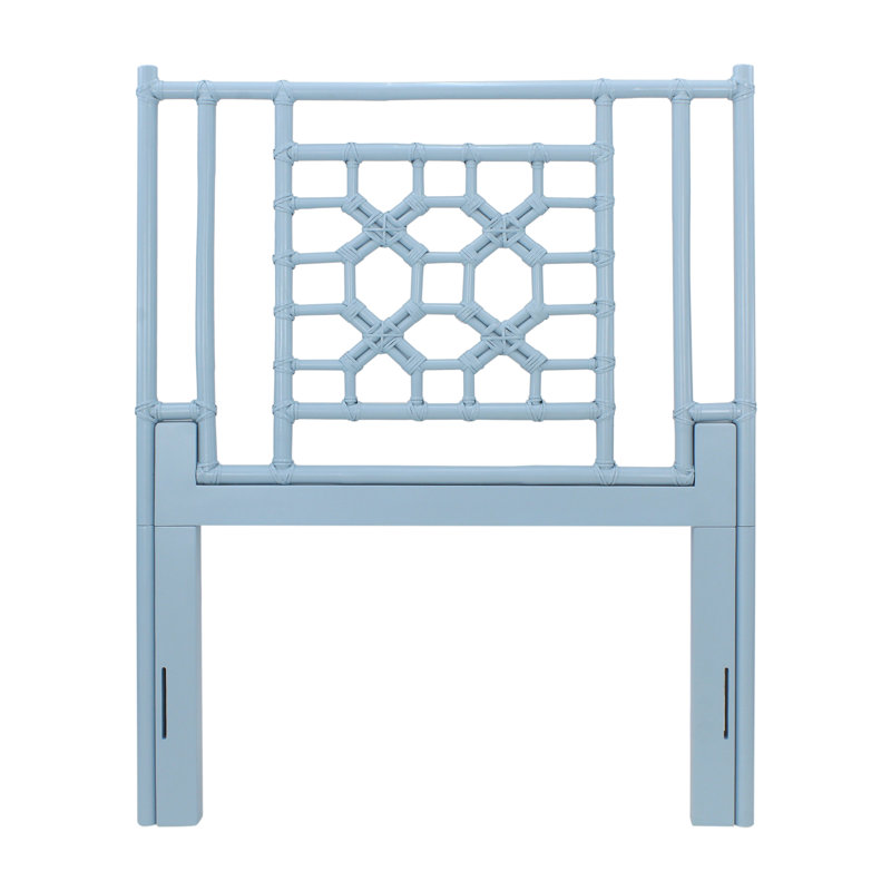 Tête de lit en rotin, Bleu, Simple