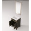 Meuble-lavabo simple en chêne brun - 51 x 46 cm avec comptoir en acrylique et miroir. Style moderne. 46 cm de largeur x 61 cm de hauteur. Grand espace de rangement.
