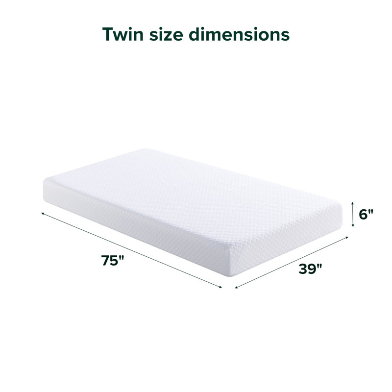 Matelas en mousse viscoélastique imprégnée de gel 6 "Sleep by Wayfair ™, Simple