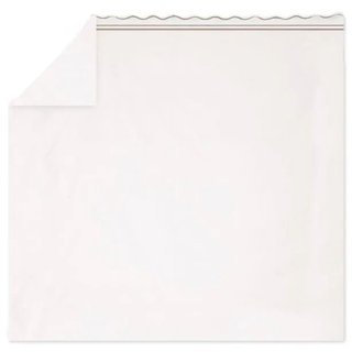 400TC Wavy Embroidery & Border Cotton Sateen Solid Cotton 4 Piece Sheet Set Fitted Sheet Fits Upto 16" Deep Pocket