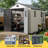 8ft×8ft Resin Storage Shed, Outdoor Storage Shed With Floor and Double Doors for Garden Patio Furniture and Tools