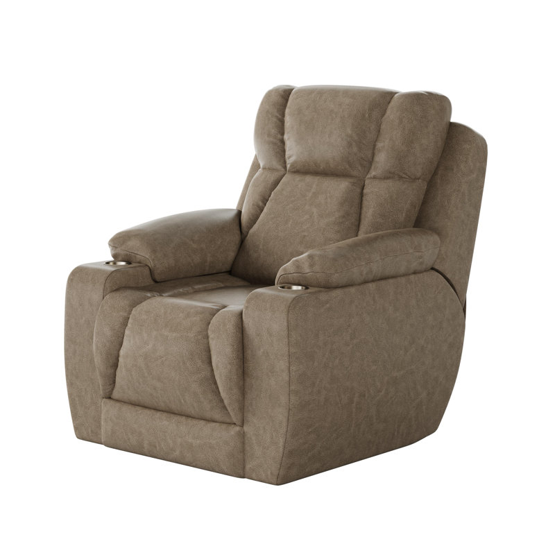 Fauteuil inclinable électrique près du mur avec repose-tête de style Défi, Brun