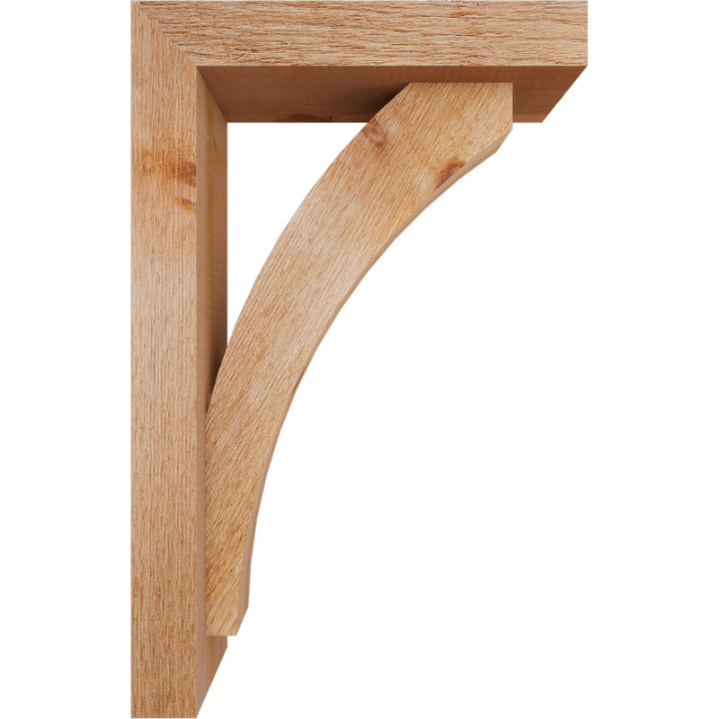 Thorton Block Bracket with Offset Brace, 22 x 14, 4"W Western Red Cedar (Rough Sawn)