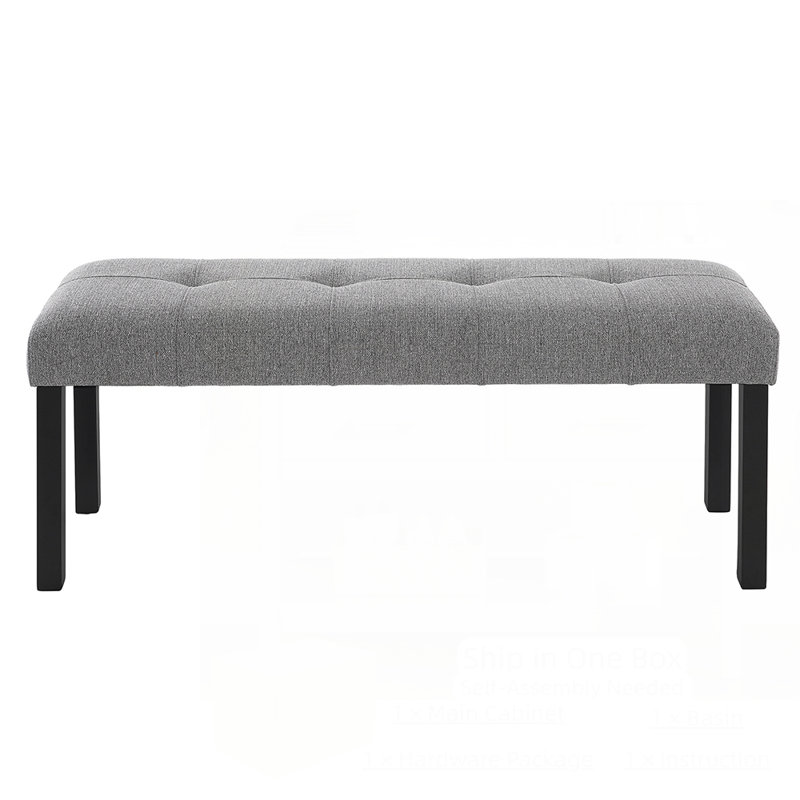 Banc de salle à manger rembourré Modern, Gris