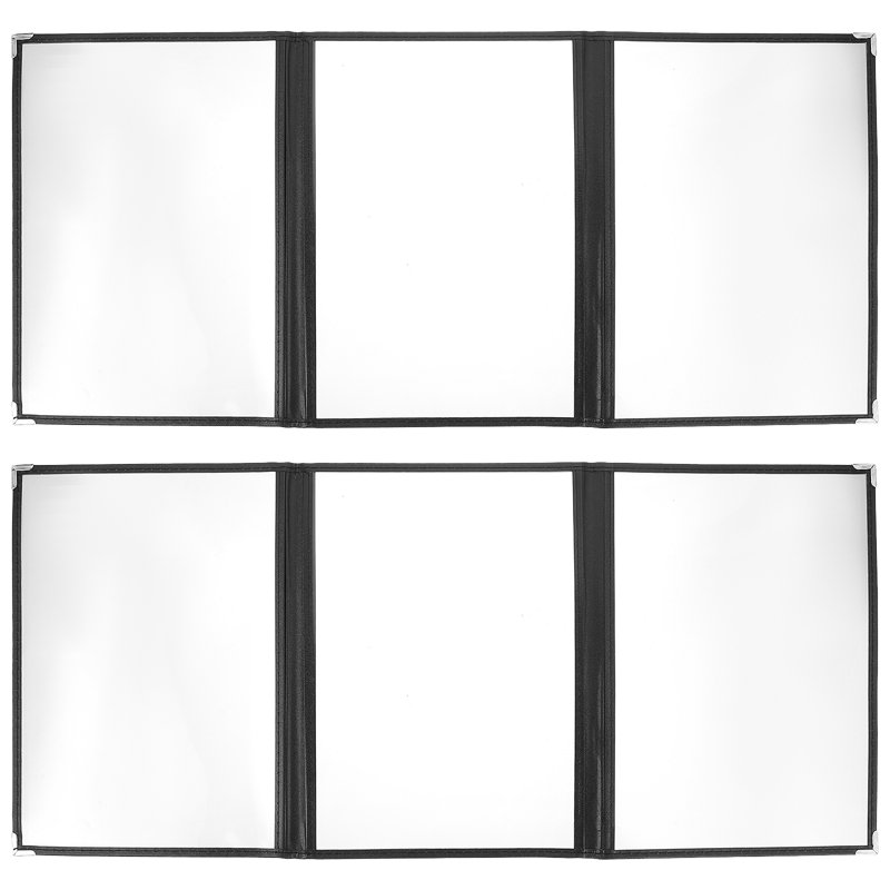 2Pcs Transparent Menu Cover PVC Binder Cover Durable Looseleaf Menu Holder
