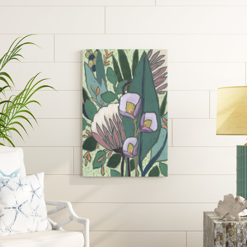 «Tropical Reverie II» par June Erica Vess - peinture sur toile tendue, H 36 po x l 24 po