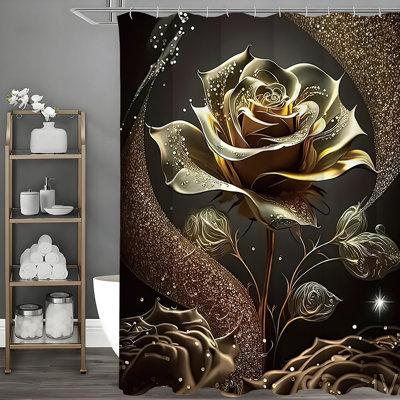 Floral Shower Curtains with Hooks Included