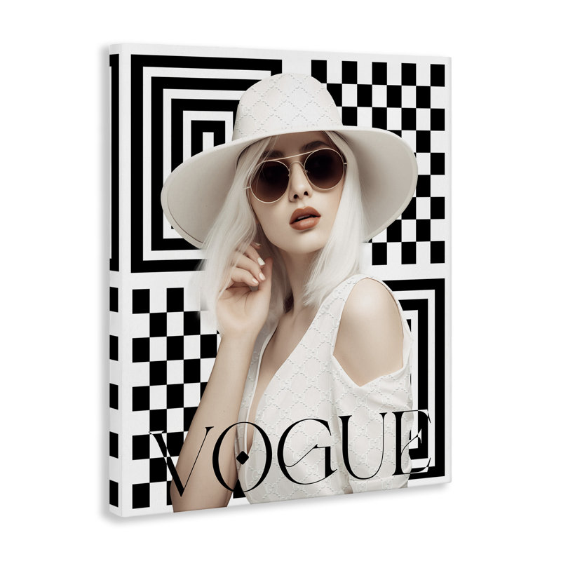 «Mod Elegance Woman», art mural sur toile par Ziwei Li, H 48 po x l 36 po