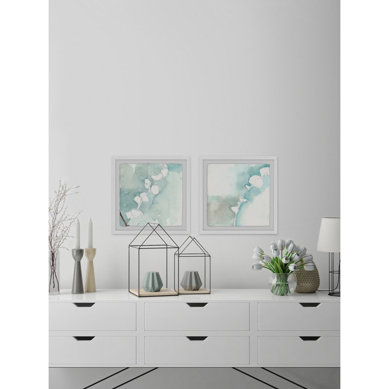 « pastel fleuris », ensemble de 2 reproductions de peintures à l’aquarelle encadrées sur papier, H 24 po x l 24 po x L 1,5 po