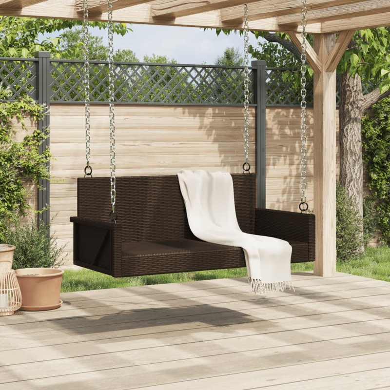 Banc pivotant en poly rotin 46,9 po x 22 po x 18,9 po, Gris
