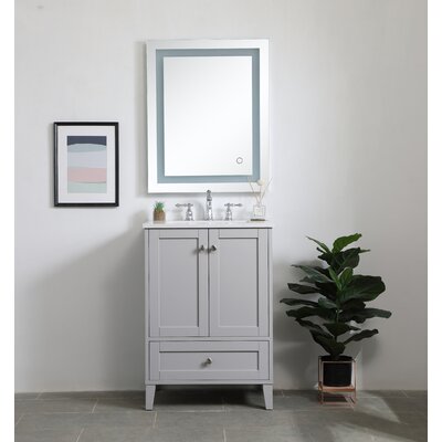 Mercury Row® Aleta 24'' Single Bathroom Vanity with Engineered Marble ...