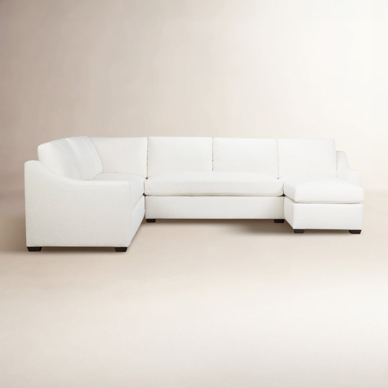 Cranbrook Upholstered U-Shaped Sectional, Nomad Snow Crypton® Chenille, Left Hand Facing