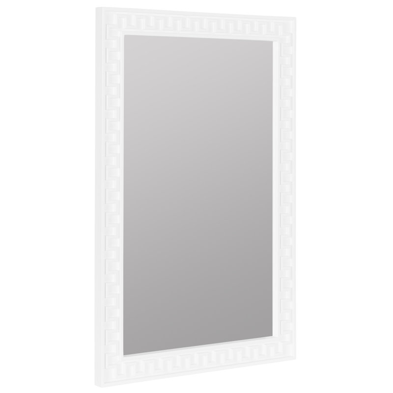 Greek Key Wall Mirror by Erin Gates, White