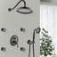 Robinet de douche à poignée simple noir mat - 2 têtes, débit d'eau réglable-118036897