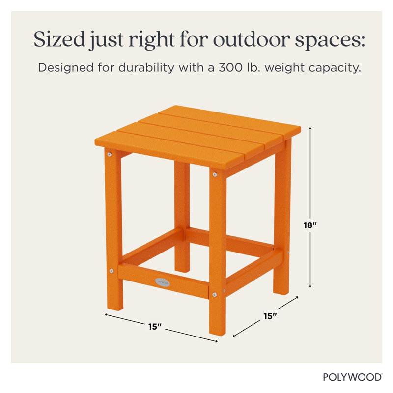Table d'appoint POLYWOOD Long Island 18 ", Tangerine