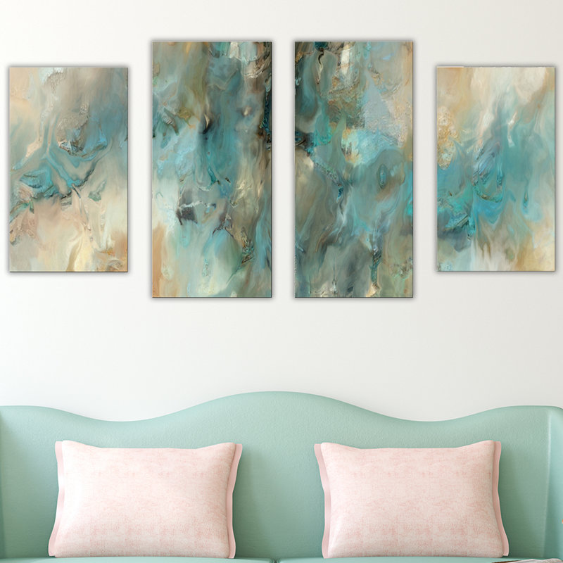 « vital intercession » par mark lawrence, ensemble de 4 reproductions d’art sur toiles tendues, H 30 po x l 56 po x P 1 po