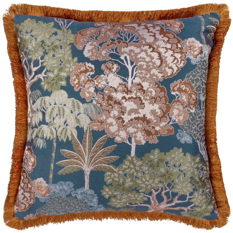 Woodlands Floral Square Cushion Cover, Navy