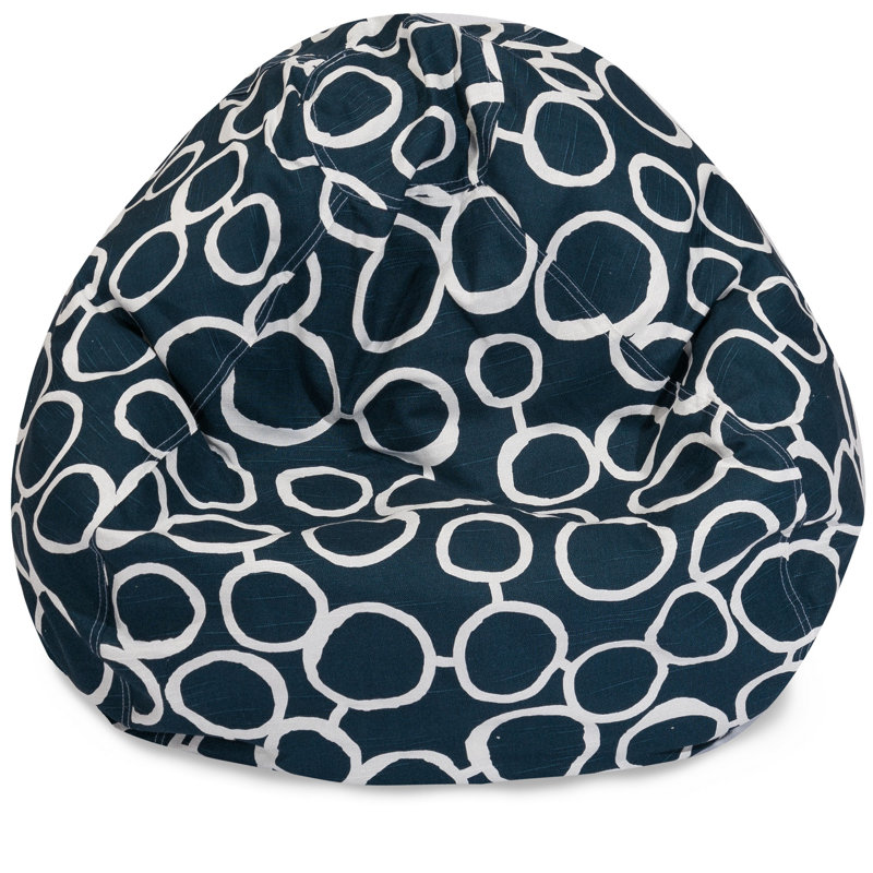 Logue Cotton Bean Bag Chair & Lounger, Navy, 23'' H x 35'' W x 35'' D