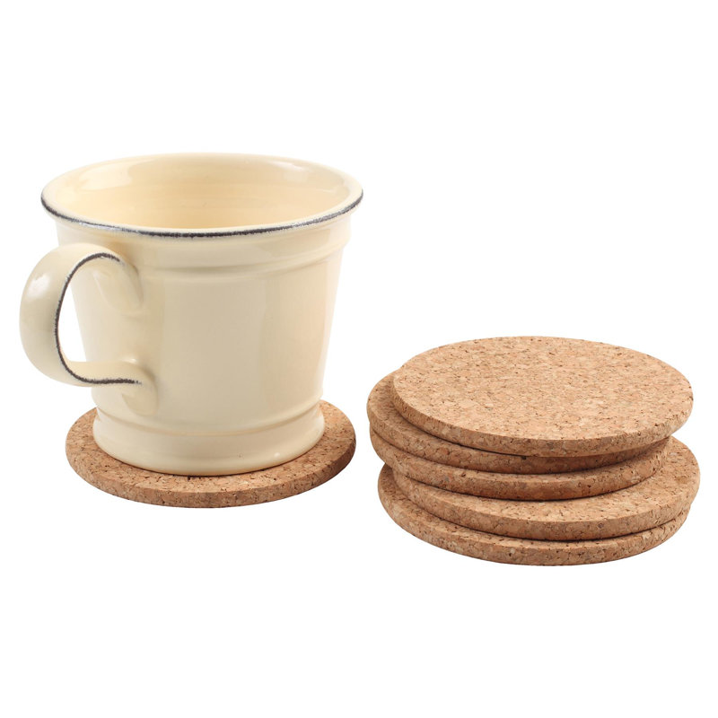 Cork Round 6 Piece Coaster Set