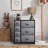 Sorbus Dresser with 7 Drawers - Storage Chest Organizer with Steel Frame, Wood Top, Handles, Fabric Bins, Black-61396311