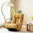 360 Degree Turning Chair, Adjustable Waist And Head, Yellow Metal, Soft Seat Lining Comfort Turning, Filled Padding Textile Material