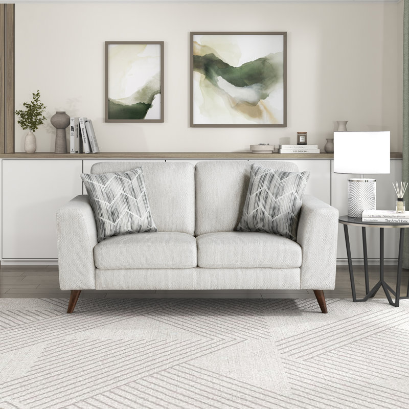 Causeuse Mariah en chenille moderne et contemporaine de 64 po avec ressorts ensachés en mousse haute densité Mariah