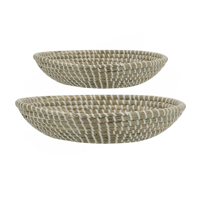 S / 2 bols tissés en ruppie maritime Kira