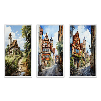 "Allemagne campagne" 3 pièces sur toile