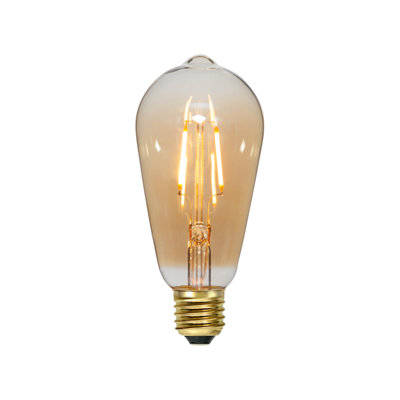 Smart Wi-Fi Vintage ST64 Squirrel Cage LED Bulb Amber Glass Dimmable & CCT Changing, 8.5W (Pack of 3 units)