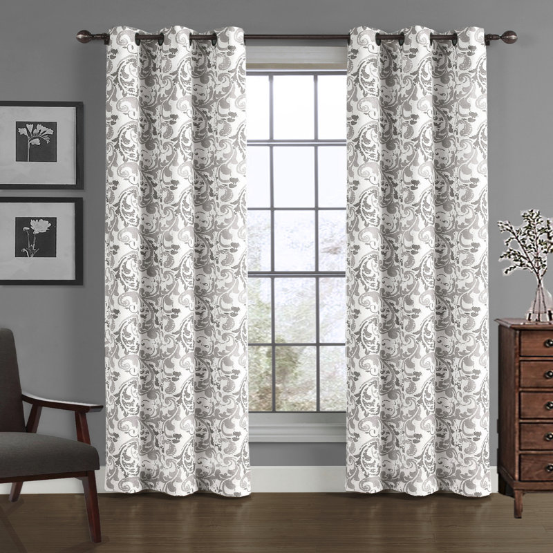 Culbertson Semi Sheer Curtain Single Panel, Gray