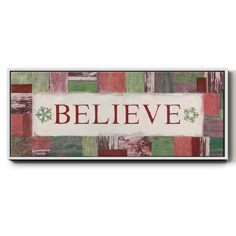 Believe- Framed Canvas, 8" H x 20" W