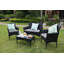 4 Piece Outdoor Rattan Furniture Conservatory Patio Sofa Set Table and Chairs-121503154-25529032