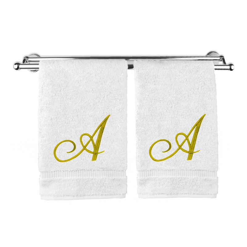 Super Plush Hand Towel, White/Gold, A