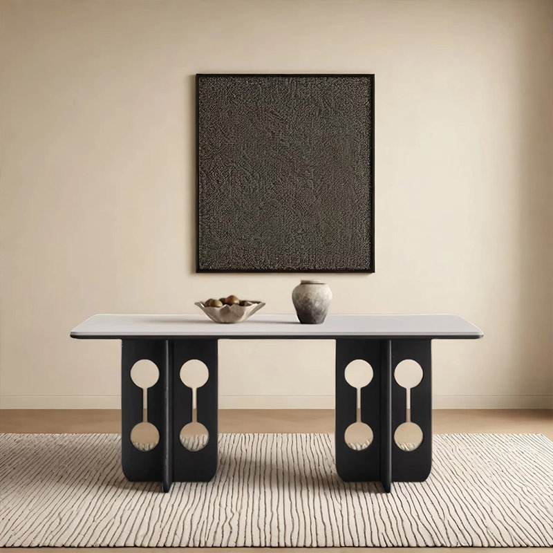 Table de salle à manger rétro et exquise, H 29,52 po x L 78,74 po x l 35,43 po