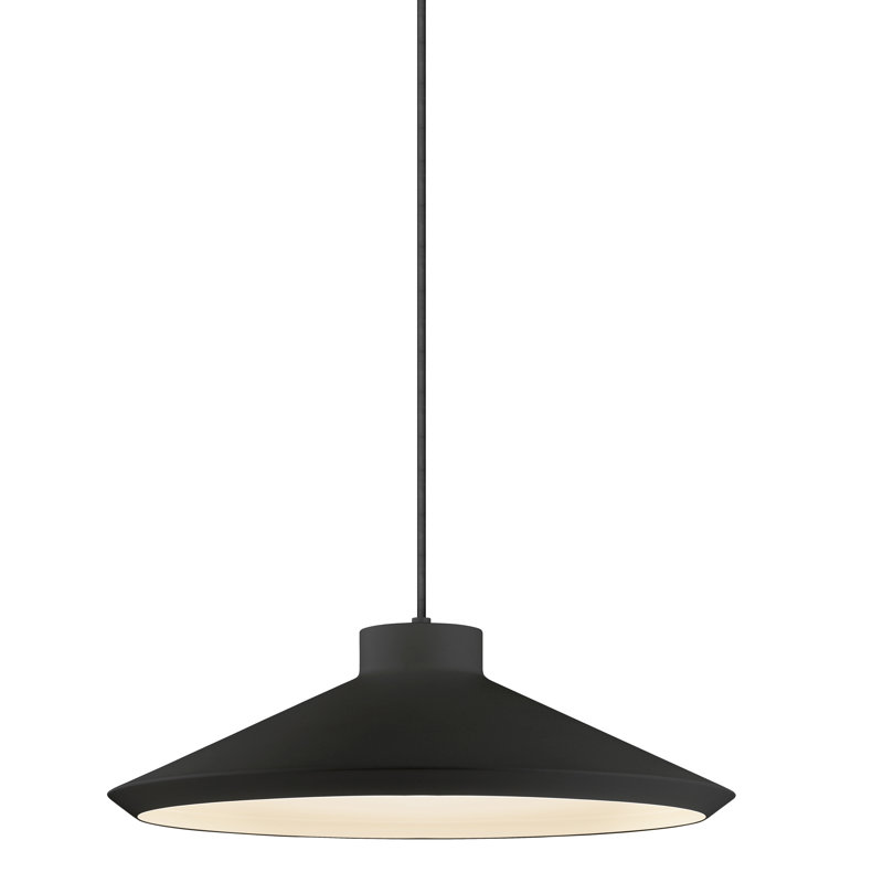Koma 1 - Light Single Cone Pendant, Satin Black, 7.75" H x 22" W x 22" D, GU24