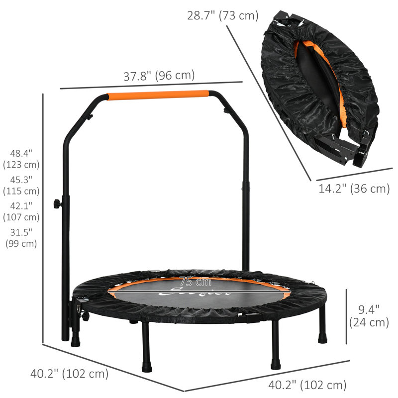 Trampoline 40 "pour adulte avec poignée réglable, Orange