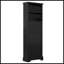 Grande armoire de rangement noire avec 3 tiroirs et tablettes réglables pour la salle de bain-1845995995
