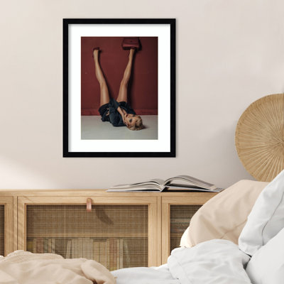 Red Heels by Amir Behzadi Wood Framed Wall Art Print