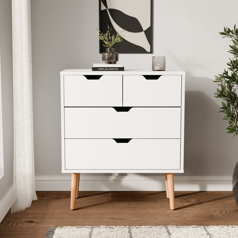 Neymar 60cm W 4 - Drawer Chest of Drawers, White
