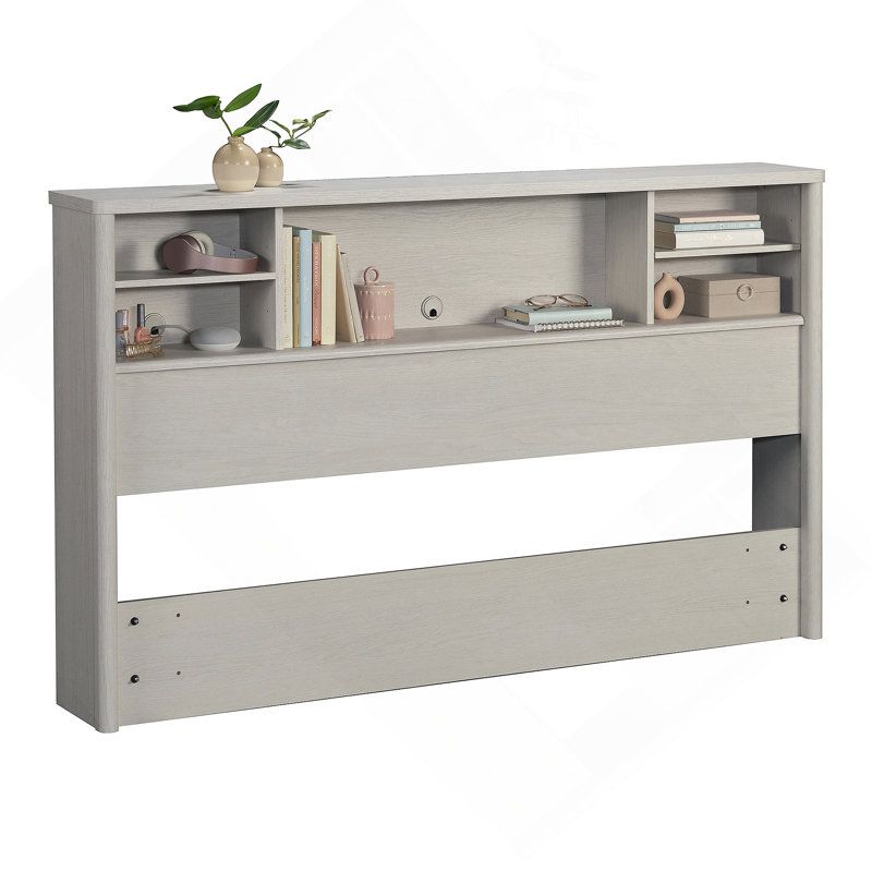 Full/Queen Bookcase Headboard, White finish, White