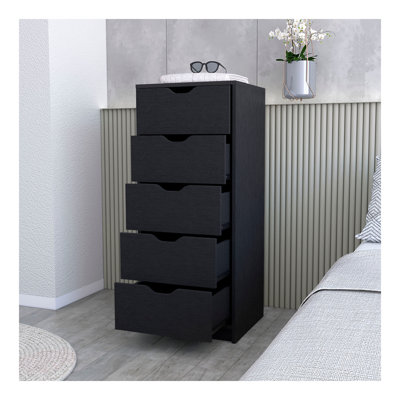 Commode 5 tiroirs Dillon, commode haute Dillon