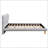 Full Size Upholstered Platform Bed Frame With Cookie-Shaped Headboard
