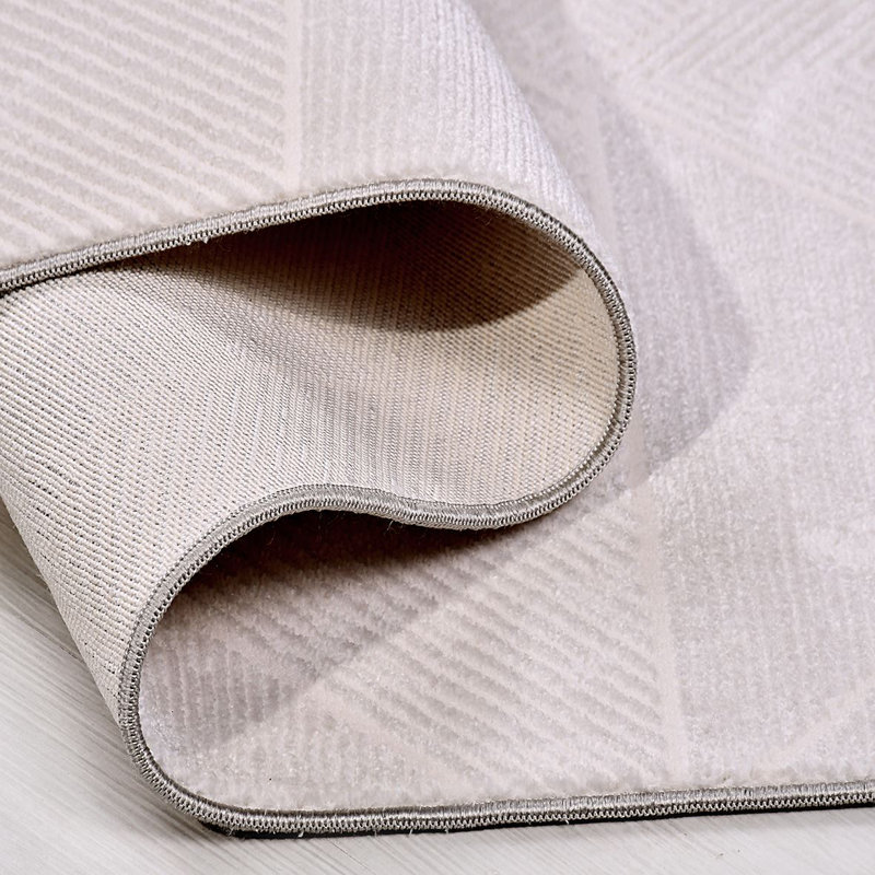 Tapis crème moderne antidérapant lavable à la machine, Tapis de couloir 3 pi 4 po x 13 pi 2 po