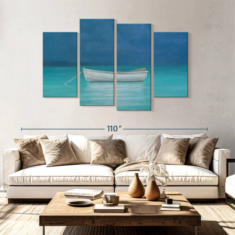 Mehar White Boat Kilifi, 54" H x 84" W