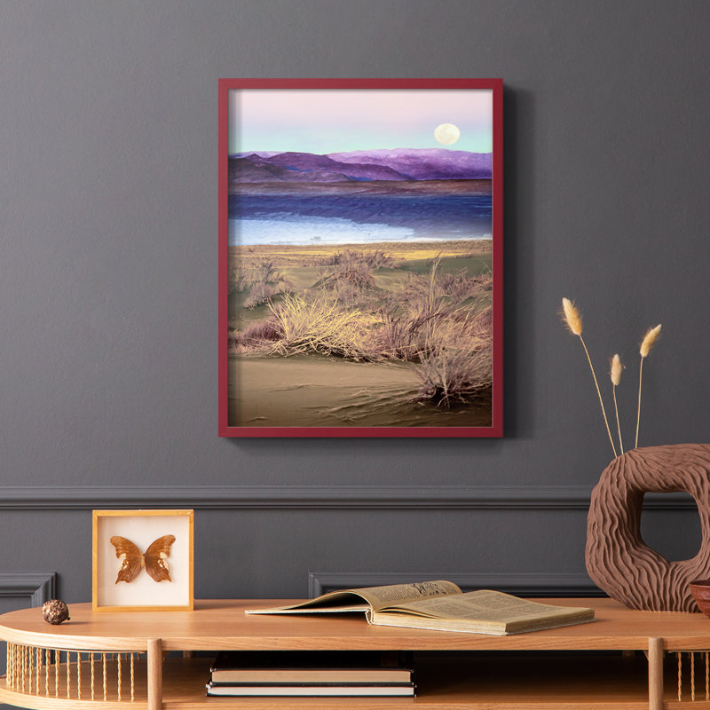 Moonrise, Namibia, reproduction encadrée - bois massif, Blanc, H 14 po x l 11 po