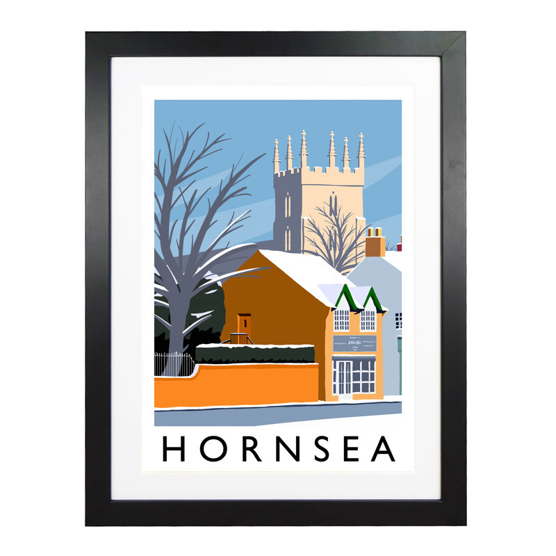 Hornsea (Snow) Portrait - Print, 50cm H x 40cm W x 3cm D, Black Framed