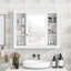 Armoire de rangement murale de salle de bain 35 po x 28 po, armoire à pharmacie, armoire murale moderne avec miroir, armoire à miroir avec 6 tablettes ouvertes (meuble-lavabo non inclus)-196387240